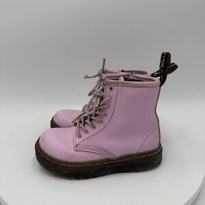 Dr. Martens Zavalat Toddler Girls Size 9 Pink Patent Leather Combat Ankle Boots